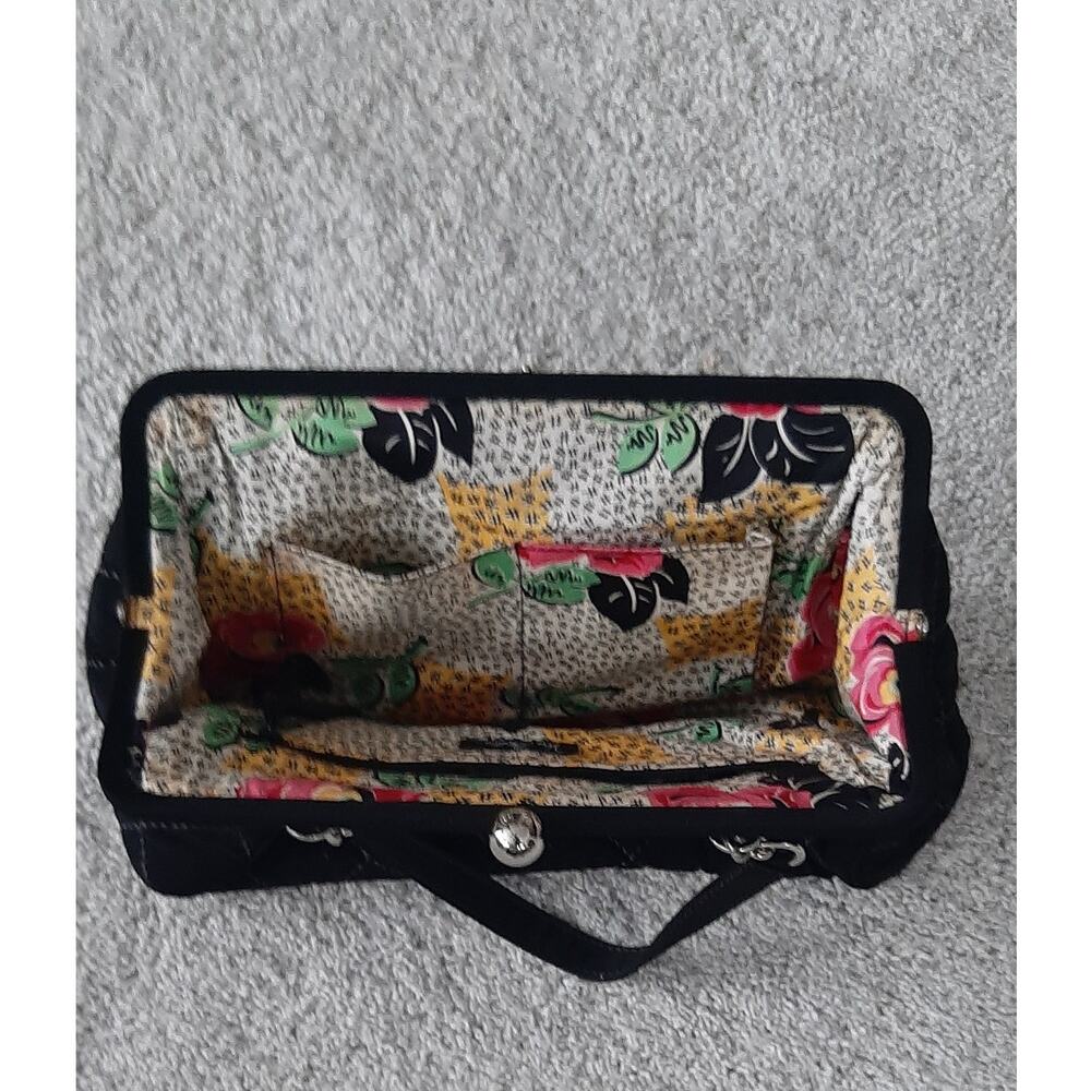 Vera Bradley Black Quilted Microfiber Handbag - Picture 6 of 6